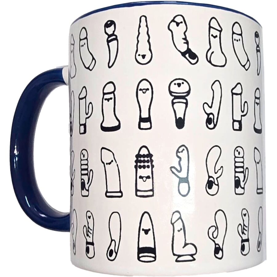 Taza Blanca Vibradores & Asa Azul 370 Ml