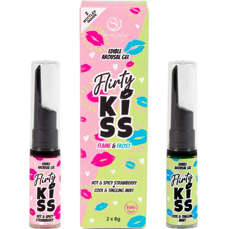 Flirty Kiss Geles Con Efectos Sexo Oral Fresa & Menta 2 X 8 Gr