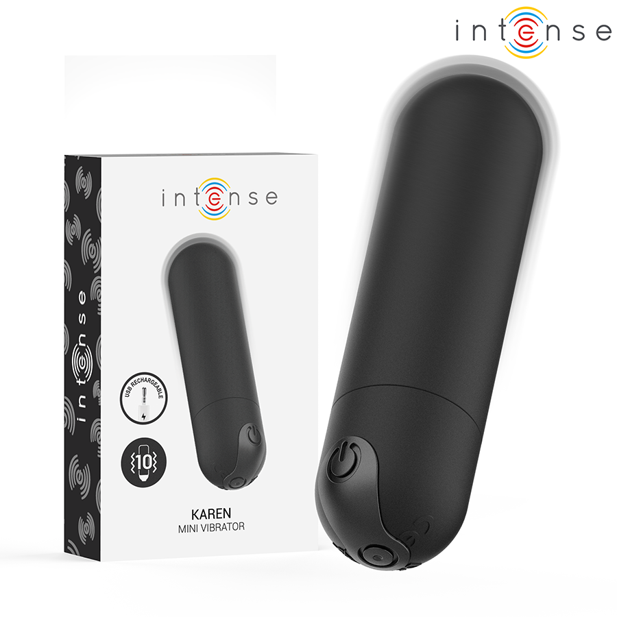 Karen Mini Bala Vibradora 10 Modos Recargable Negro