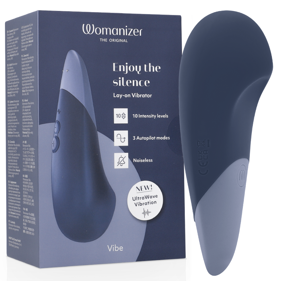 Vibe Vibrador Lay-On Silencioso Azul Oscuro