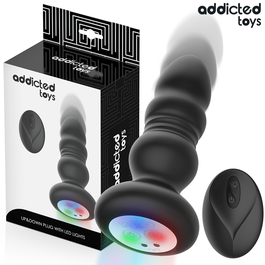 Plug Anal Vibrador Thrusting Y Luz Led Control Remoto