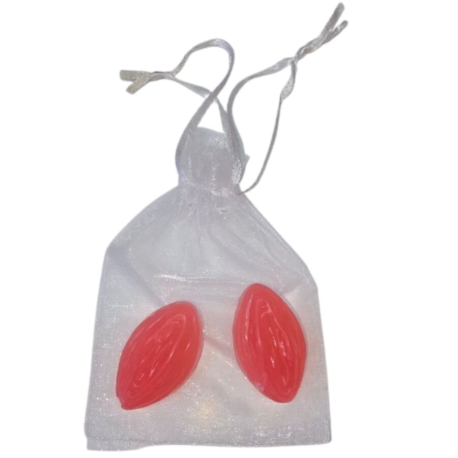 2 Jabones Perfumados Forma Vagina Rojo