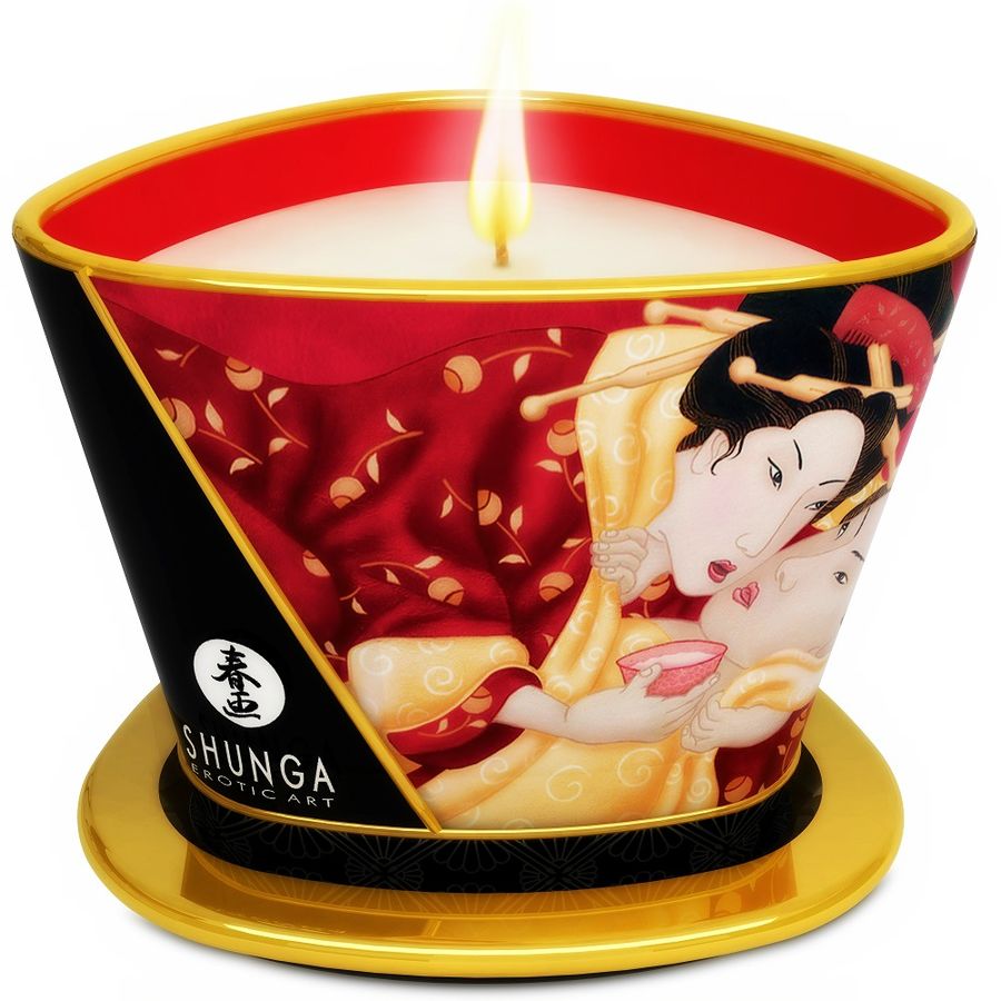 Mini Caress By Candelight Vela Masaje Fresas Y Cava 170 Ml