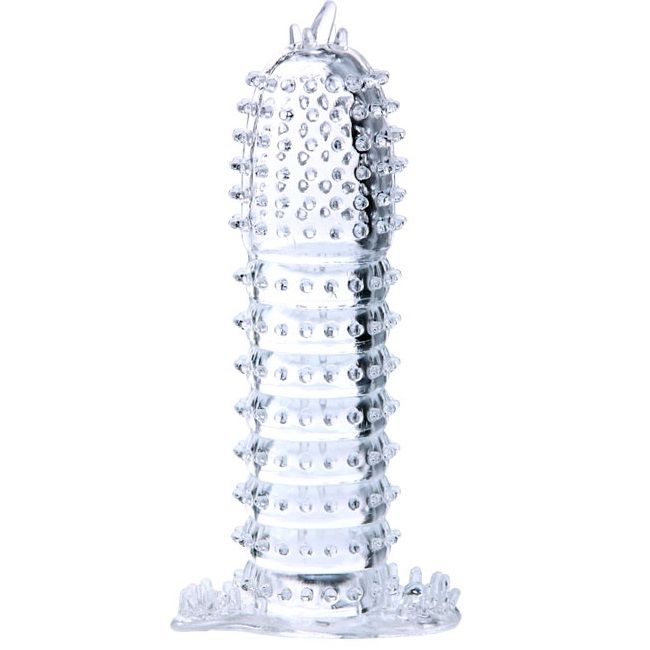Funda Para Pene Con Puntos Estimulantes Transparente 14 Cm