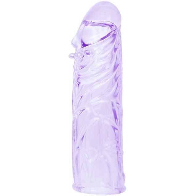 Funda Lila Para El Pene En Silicona Adaptable 13 Cm
