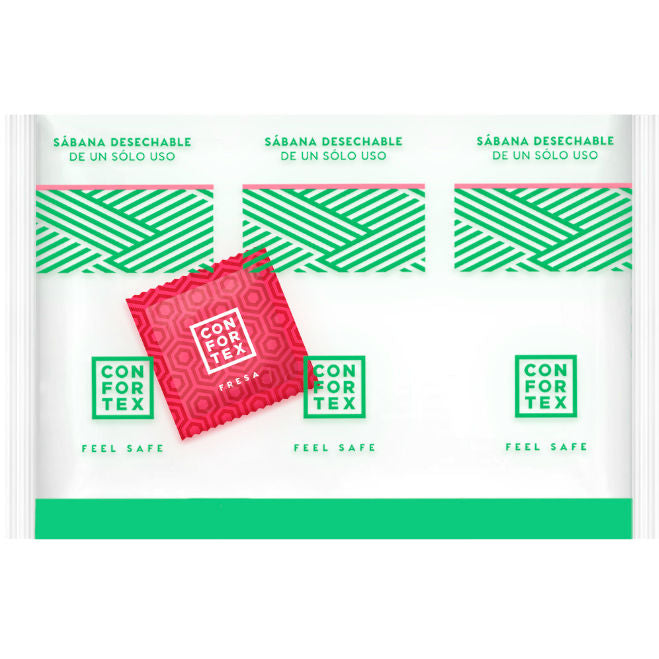 Sabanas Higiénicas Desechables Invidual + Preservativo Fresa