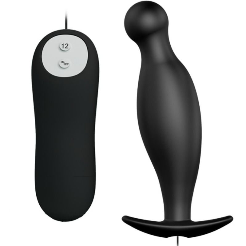 Plug Anal Silicona 12 Modos Vibración Negro
