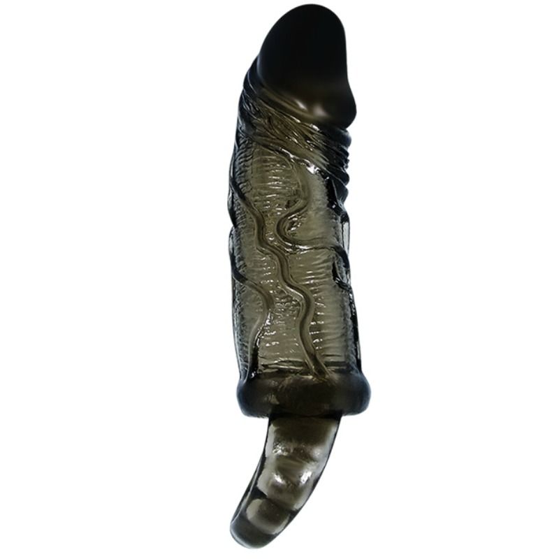 Funda Extensora Pene Con Strap Para Testículos Negro 13.5 Cm