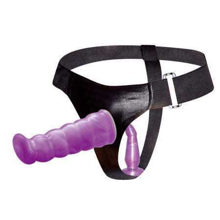 Arnés Anal Y Vaginal Femenino Lila Punto G 17 Cm