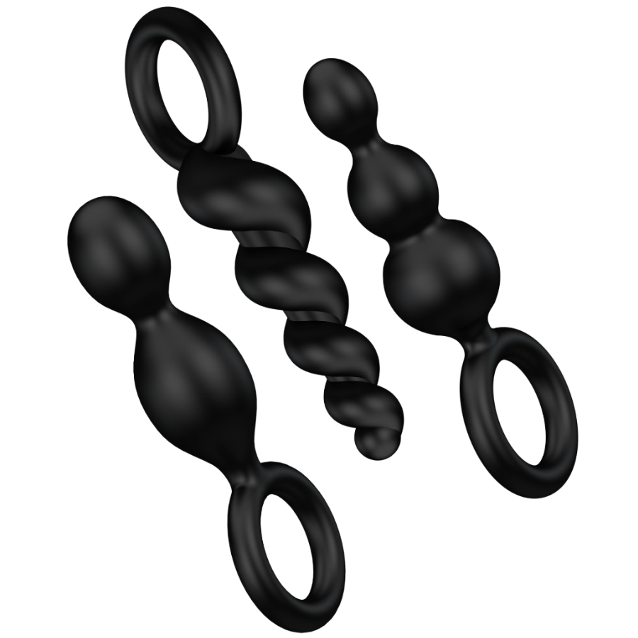 Anal Plugs Set 3 Pcs Negro