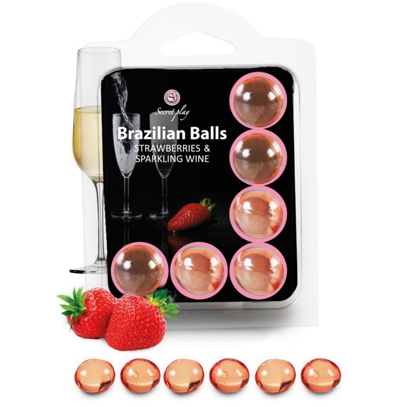 Set 6 Brazilians Balls Fresas Con Cava