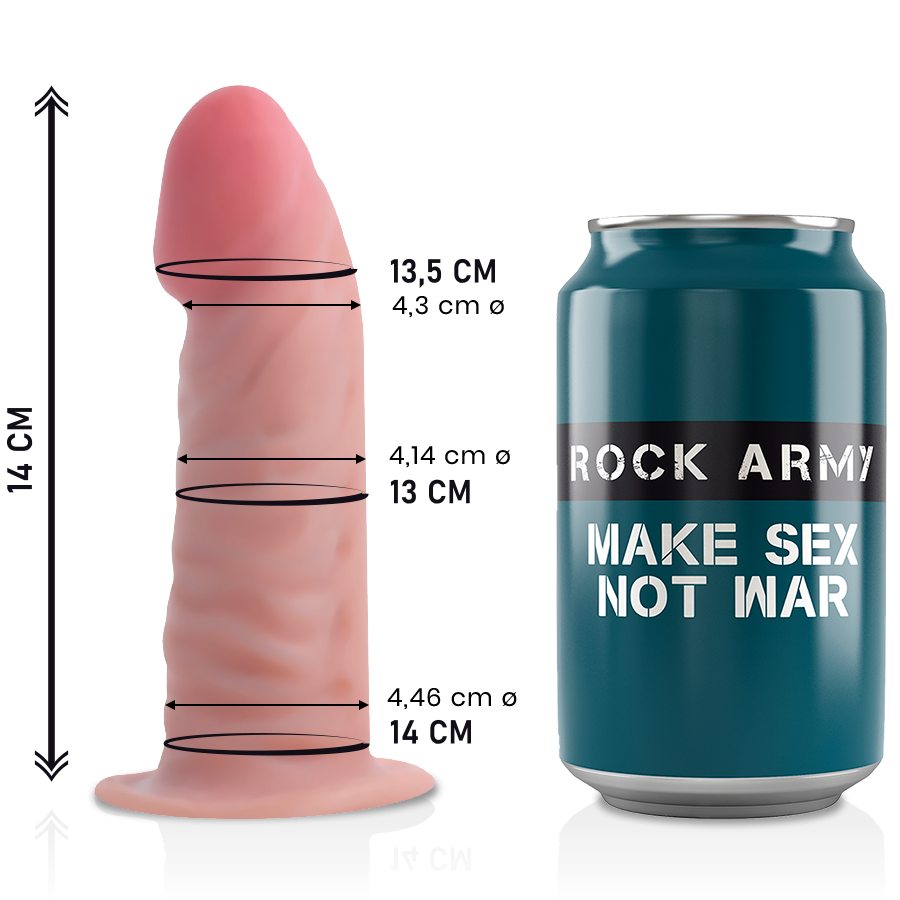 Rockarmy -Tiger Dildo Realista Dual Density14 Cm -O- 4.46 Cm