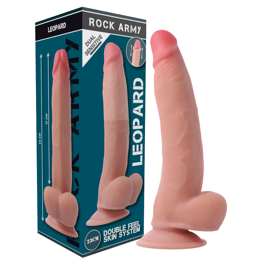 Rockarmy - Leopard Dildo Realista Dual Density 23 Cm -O- 4.77 Cm