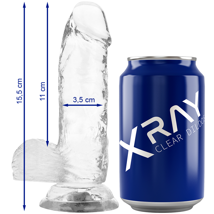 Clear Dildo Realista Transparente 15.5 Cm -O- 3.5 Cm