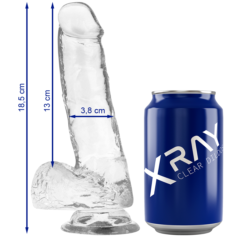 Clear Dildo Realista Transparente 18.5 Cm -O- 3.8 Cm