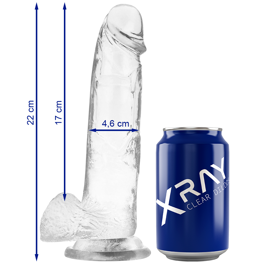 Clear Dildo Realista Transparente 22 Cm -O- 4.6 Cm