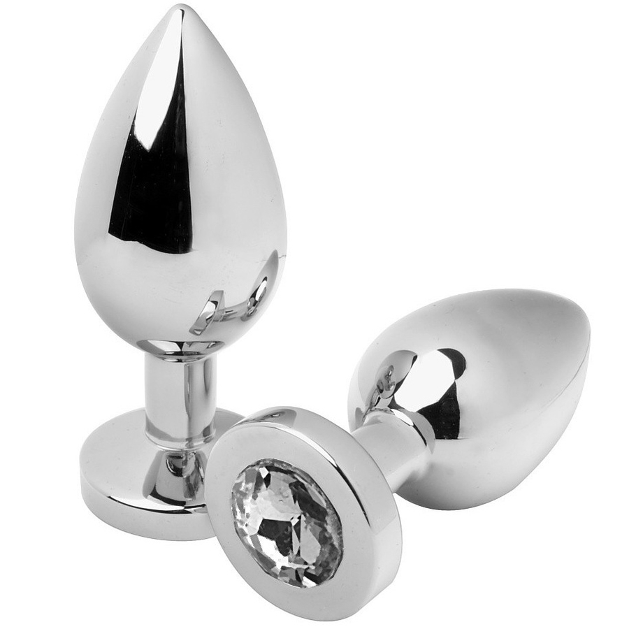 Anal Plug Diamond Transparente Medium 7.62Cm