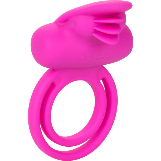 Dual Clit Flicker Enhancer Doble Anillo Vibrador De Silicona Rosa