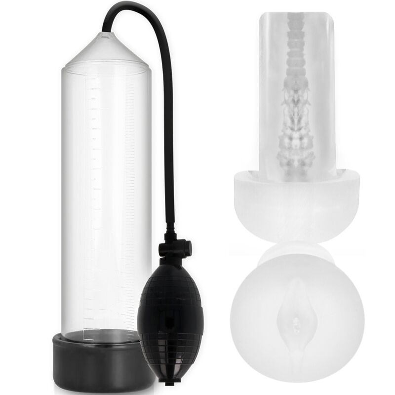Rx3 Bomba Erección Clear Con Masturbador