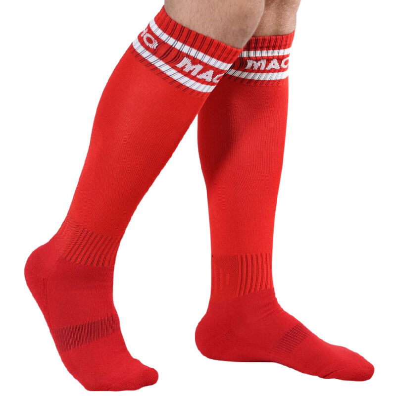 Macho - Calcetines Largos Talla Única Rojo